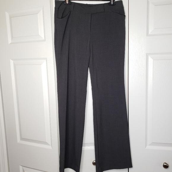Ann Taylor outlet Modern Fit dark gray wide leg dress pants. - Picture 1 of 8